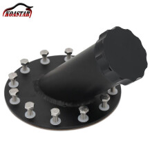 (Zwart) 12,5 cm aluminium billet brandstofcel brandstoftankdop 12 bouten brandstofdop 45 graden vulhals