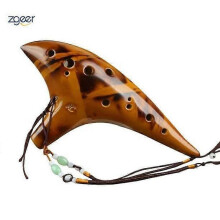 ZGEER 12-gaats keramische alto-ocarina - toonsoort C - bruin