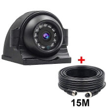 (AHD Camera-15M)12 LED 1080P fordon AHD vänster/höger sidokamera 12V för tung lastbil/släp/bil