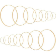Lot de 14 anneaux attrape-rêves en bambou pour broderie, motif floral, en bois, pour loisirs créatifs