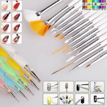 Kit 20 pennelli per nail art con strumento per punteggiatura