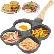 Padella per frittata, padella per uova, padella per frittata, 4 fori, antiaderente, per pancake, fornello