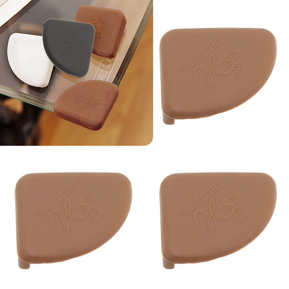 30Pcs Silicone Edge Guards, 3X3x0.9cm Corner Protectors Brown