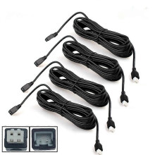 (4 STUKS 2,5 M) 4 STUKS/Lot 2,5 M/4 M Universele Zwarte 2-pins Verlengkabel Snoer voor Auto Achteruitrij
