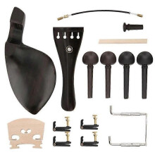 Cordier de violon VINGVO 44 pièces de violon Cordier en ébène Chevilles d'accord Mentonnière Pique Mécaniques