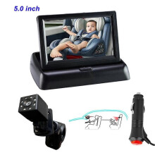 (4,3 pouces) Moniteur de vue arrière de voiture Caméra de tableau de bord HD de recul Écran LCD pliable