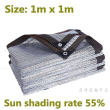 (1m x 1m)55 Anti-UV Aluminiumfolie Zonwering Net Vetplanten Tuin Kas Balkon Auto
