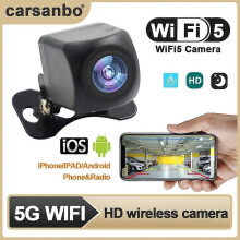 Carsanbo HD WIFI5 Nachtzichtcamera Auto Draadloze Waterdichte Wifi Achteruitrijcamera 5V USB/12V Ondersteuning