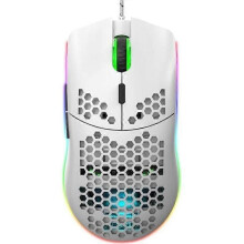 Souris de jeu creuse programmable avec éclairage RVB HXSJ J900 - Blanc