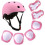 Ensemble de protections pour rollers pour enfants - Casque de vélo réglable - 7 pièces - Rose 1
