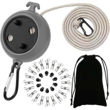 Stendibiancheria retrattile da 8 m con 10 fibbie fisse e 20 clip antivento, stendibiancheria portatile