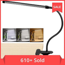 Lampe de bureau à pince LED 8 W avec 3 modes, câble de 2 m, variateur d'intensité, 10 niveaux