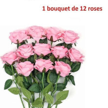 Flores Artificiales - Rosas - Decoración Interior y Exterior - 12 Rosas