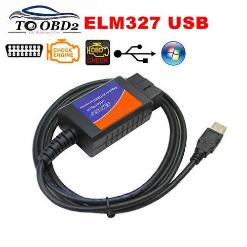 Nytt OBD2 diagnostiskt verktyg ELM327 USB V1.5 Plast Auto Cable Interface OBDII CAN-BUS Code Reader