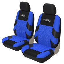 (AZUL) Funda protectora para asiento delantero de coche, juego completo, universal, compatible con airbag