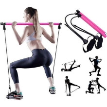 Justerbar pilatesstång för elastisk muskeluppbyggnad Hipsline Body Sculpt Yoga Training Pilates Kit