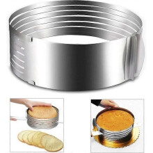 Justerbar mousse i rostfritt stål tårtformslagerskivaresats Silverdiameter 16-20cm