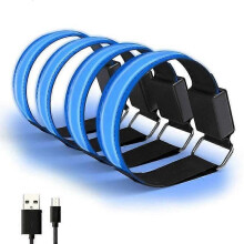 4-pack LED reflekterande armband USB uppladdningsbart justerbart lysande armband för löpning och cykelsport