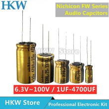 10 st NICHICON FW-serien elektrolytiska kondensatorer HIFI ljudkondensator 6.3V 16V 25V 35V 50V 63V