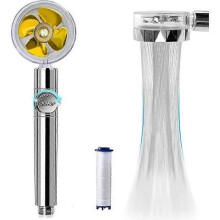 Pommeau de douche ALOVEZ - Filtres 3 niveaux - Haute pression - Anticalcaire - Doré