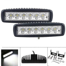 Lot de 2 projecteurs LED 18 W pour voiture, phares de travail, SUV, ATV