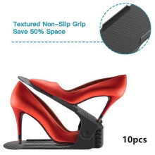 Lot de 10 organiseurs à chaussures - Organisateur de rangement à chaussures réglable - Gain de place