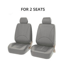 (4 stuks grijs) Autostoelhoes PU lederen kussen stoelbeschermer zachte zitvoering voor Renault Megane
