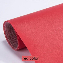 2 stuks 50x137cm - rood - PU leren auto decoratie sticker zelfklevende leren patches waterdicht