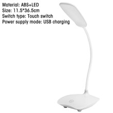 (A-blanc) Lampe de table rechargeable Ă tube LED pour protection des yeux, lampe de bureau, lampe de