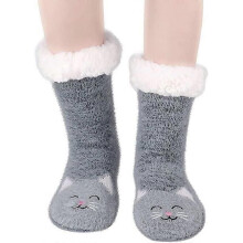 Slippersocka DamKattstrumpor Dam Varma Vinter Hemstrumpor Halkfria Tjocka Ullstrumpor