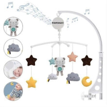 PIMPIMSKY Spjälsäng Musical Mobile, Musaical Animals Toy for Baby Bed, 360 Rotating Cartoon Toy Pink