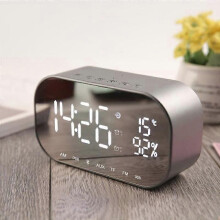 Haut-parleur Bluetooth, réveil, audio de bureau, thermomètre, radio FM, appel mains libres