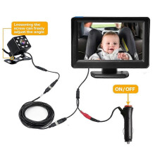 Caméra de recul pour voiture avec moniteur 8 LED, vision nocturne infrarouge, moniteur pour bébé, étanche,