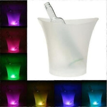 Seau à glace 5 L avec éclairage LED RVB 7 couleurs changeantes, idéal pour le champagne, le vin, les