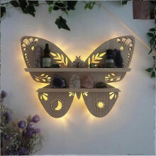 A - Vlindervormige houten wandplank, holle, zwevende wandplank, displayplank voor thuis