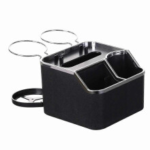 (Noir) Accoudoir de voiture Porte-gobelet Organisateur de rangement de voiture Porte-gobelet d'eau Boîte