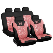 Fundas para asientos delanteros y traseros de coche, transpirables, con estampado de mariposas en 3D,