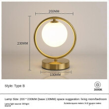 (Lumière blanche) Lampes de table LED modernes en verre doré Lampes de chevet Lampe de bureau de lecture