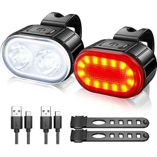 Kit d'éclairage de vélo étanche IPX5, éclairage de vélo rechargeable par USB, éclairage avant et arrière