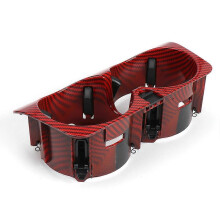 (Rouge) Boîte de rangement pour console centrale avant de style de voiture, porte-gobelet pour boissons