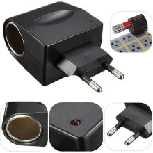 TEMPSA EU-kontakt AC 220V till DC 12V bilcigarettändare laddare
