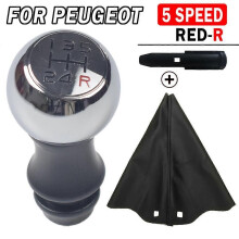 (5 Speed Red R-Set)Car MT Växelspaksknopp Spak Växlingshandtag 5 6 hastigheter för Peugeot 106 206