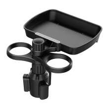 Porte-gobelet de voiture avec base pivotante, réglable à 360 degrés, plateau pour aliments et boissons