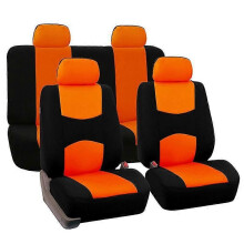 (Orange)Car Seat Cover Full Set Polyester Fabric Universal Set Car Styling Fit Most Auto Interior Accessories