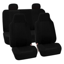 (Negro) Para Dacia Spring 5 asientos Juego completo Fundas para asientos delanteros Cojín para asiento