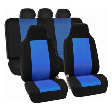 (Azul) Para Dacia Spring 5 asientos Juego completo Fundas para asientos delanteros Cojín para asiento