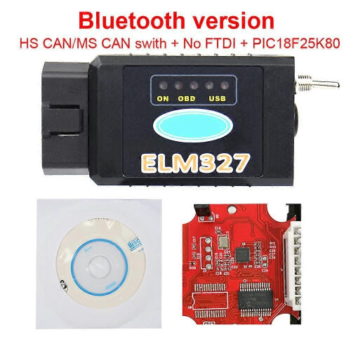 (bluetooth version)ELM327 USB V1.5 FTDI FT232RL + PIC18F25K80 Chip Code Reader för Ford HS CAN/MS CAN