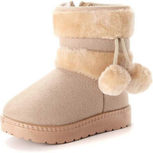Babymeisjes sneeuwlaarzen - antislipzool - zachte winterlaarzen - gevoerd met bont - beige