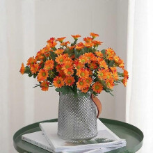 FLOR ARTIFICIAL-PLANTA - FLOR SECA Flor artificial Hermosa simulación estética estilo plástico-Naranja