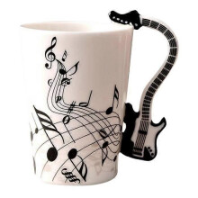 keramisk mugg kaffekopp instrumentmugg kreativ present svart gitarr 1
